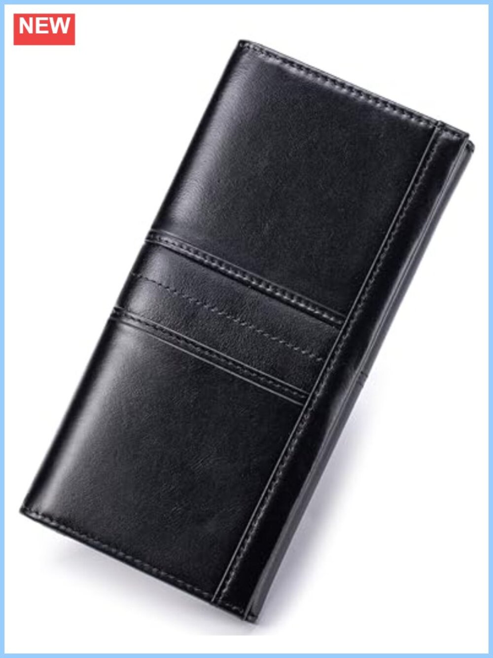 Genuine Leather RFID Blocking Bifold Wallet with Coin Pocket & ID Window